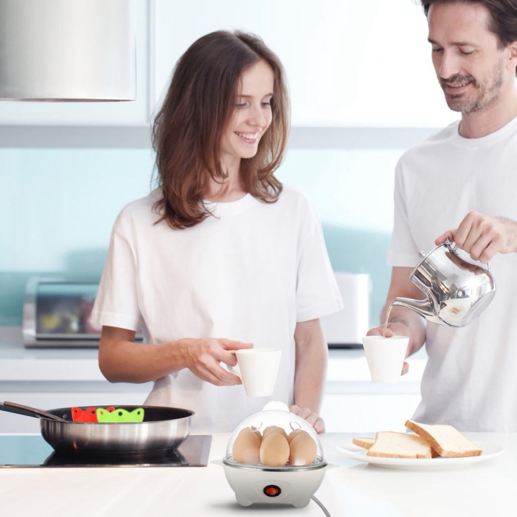 Rapid Electric Egg Cooker - 7-Egg, Auto Shut-Off, with Steamer