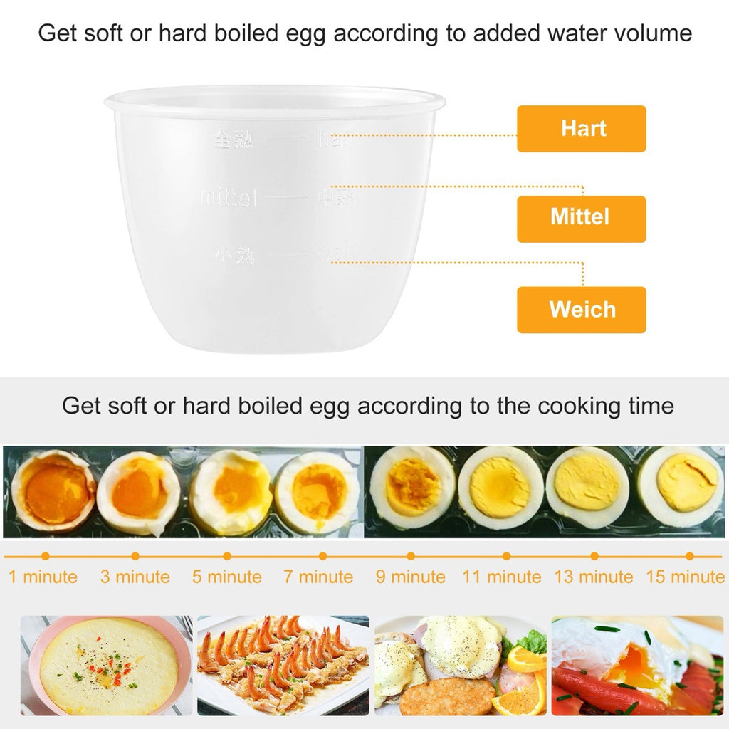 Rapid Electric Egg Cooker - 7-Egg, Auto Shut-Off, with Steamer