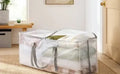 XL large clear storage bag with bedding in a room