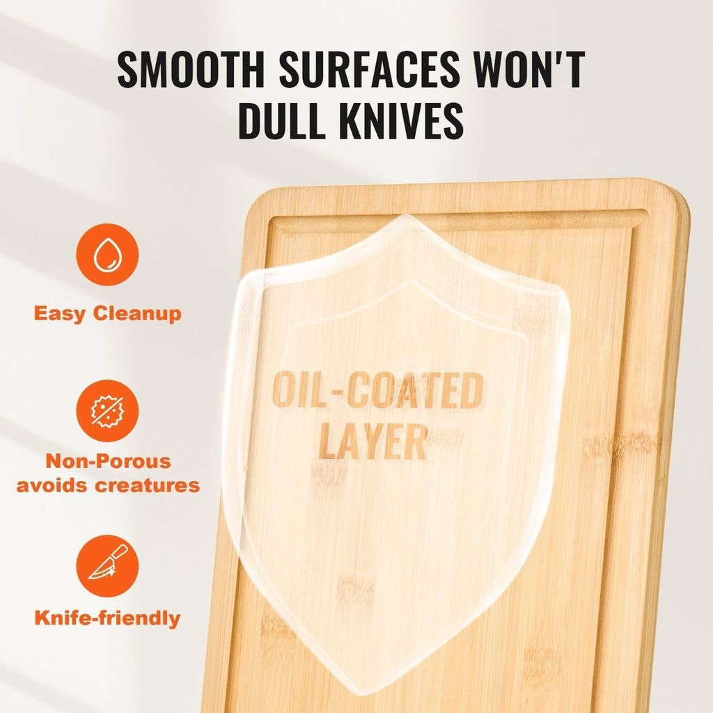 Oil-coated bamboo board knife friendly