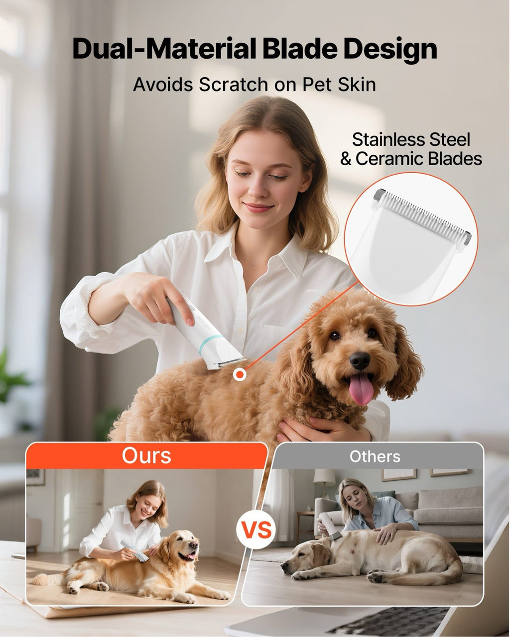 4-in-1 Pet Grooming Kit - Clipper, Trimmer, Detailer and Nail Grinder