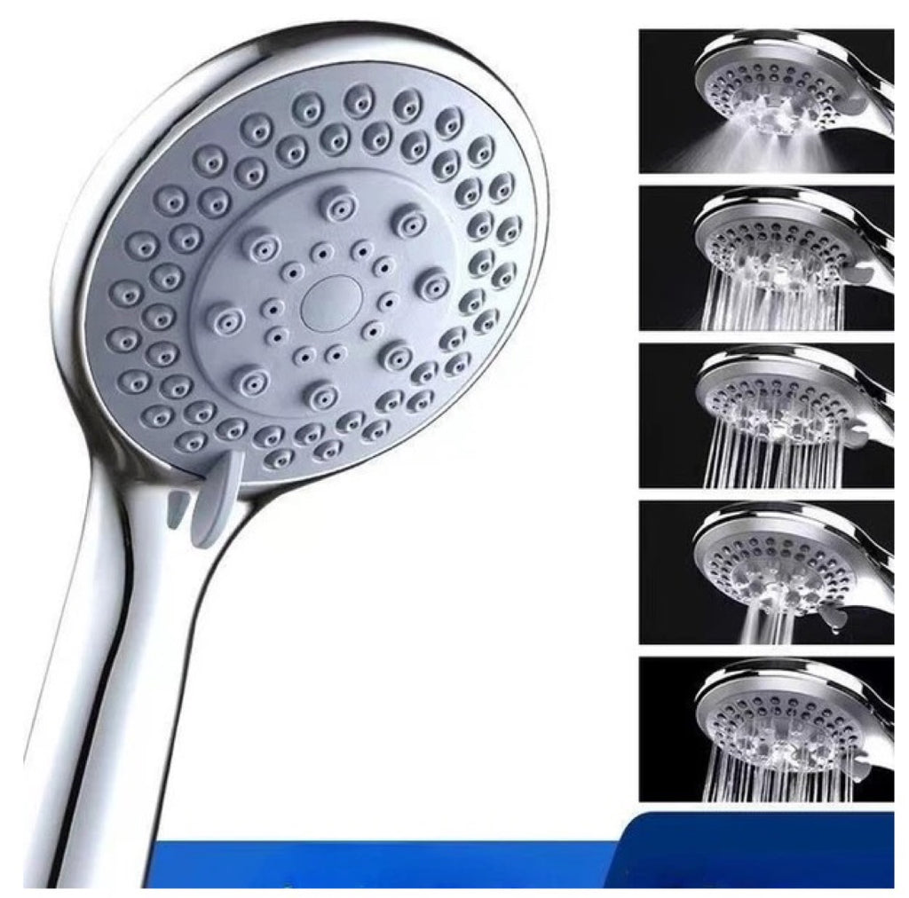 High Pressure Shower Head - 5-Setting Handheld Shower Head with 5FT Hose