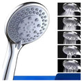 High Pressure Shower Head - 5-Setting Handheld Shower Head with 5FT Hose